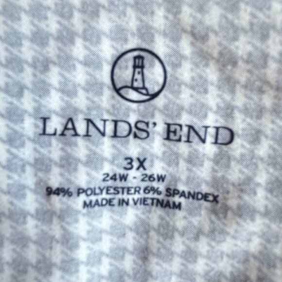 Lands' End Houndstooth Stretch Tunic Grey and White Scuba Feel Plus Size 3X - Picture 4 of 6